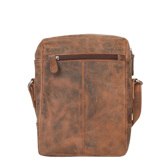 Leather Crossbody Sling Bag in Brown Hunter–Unisex Shoulder Bag Travel Daily Use - Picture 10 of 11